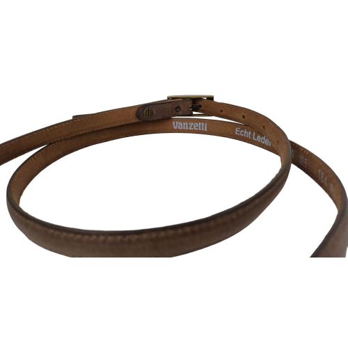 Женский узкий винтажный ремень Vanzetti натуральная кожа 1,3 см Коричневый