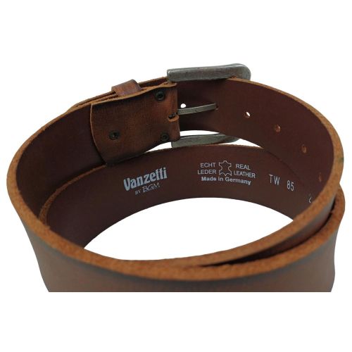 Широкий женский ремень Vanzetti RMT170 под джинсы натуральная кожа 4,5 см Коричневый