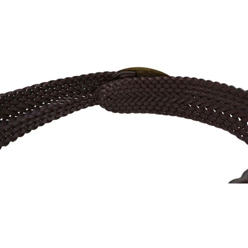 Широкий женский ремень-косичка Vanzetti искусственная кожа 6 см Темно-коричневый