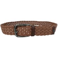 Женский ремень Vanzetti плетеный текстиль с кожаными элементами 4 см Коричневый