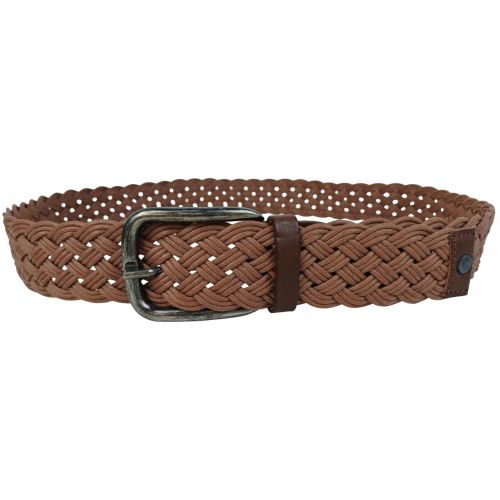 Женский ремень Vanzetti плетеный текстиль с кожаными элементами 4 см Коричневый