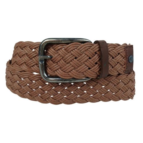 Женский ремень Vanzetti плетеный текстиль с кожаными элементами 4 см Коричневый
