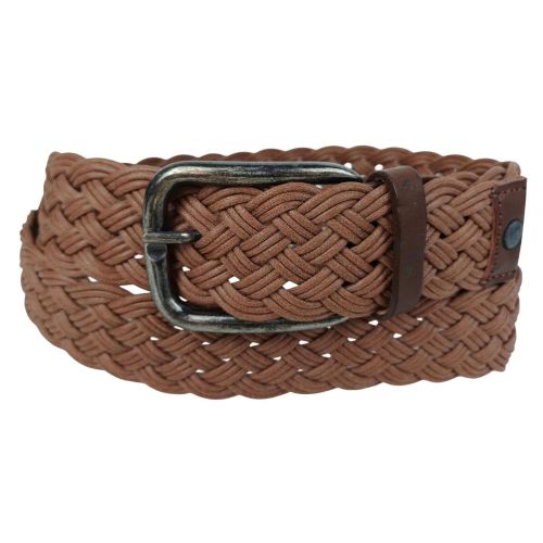 Женский ремень Vanzetti плетеный текстиль с кожаными элементами 4 см Коричневый