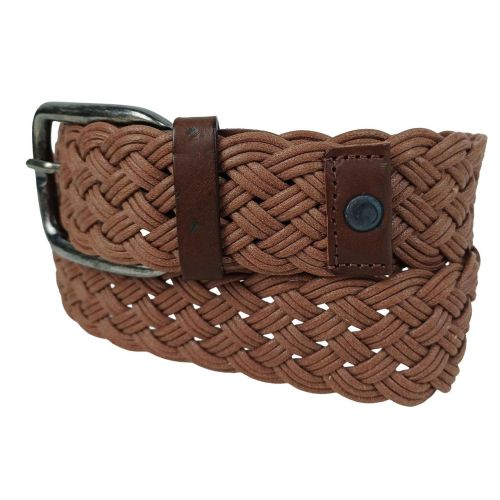 Женский ремень Vanzetti плетеный текстиль с кожаными элементами 4 см Коричневый