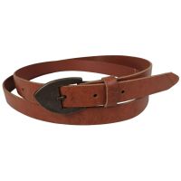 Женский узкий ремень Vanzetti RMT178 натуральная кожа 2 см Коньячный