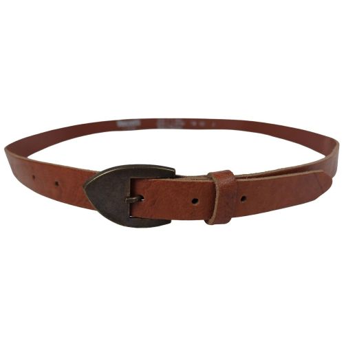 Женский узкий ремень Vanzetti RMT178 натуральная кожа 2 см Коньячный