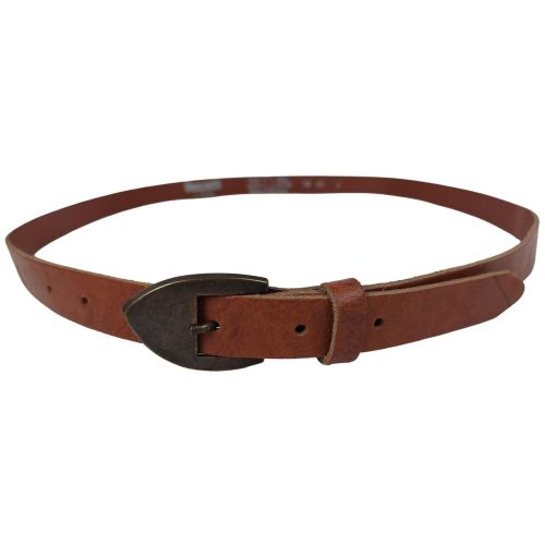 Женский узкий ремень Vanzetti RMT178 натуральная кожа 2 см Коньячный