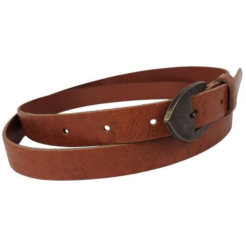 Женский узкий ремень Vanzetti RMT178 натуральная кожа 2 см Коньячный