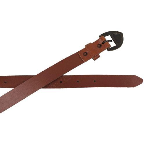 Женский узкий ремень Vanzetti RMT178 натуральная кожа 2 см Коньячный