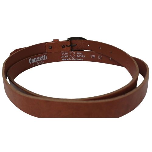 Женский узкий ремень Vanzetti RMT178 натуральная кожа 2 см Коньячный