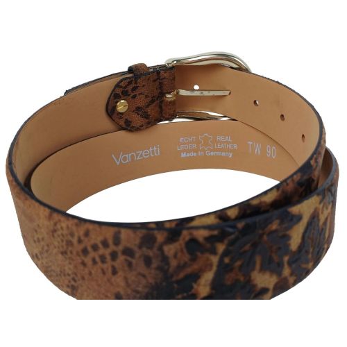 Женский ремень Vanzetti RMT179 нубук 3,8 см Коричневый