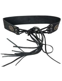 Женский корсетный ремень Vanzetti Vintage натуральная кожа 6 см Черный