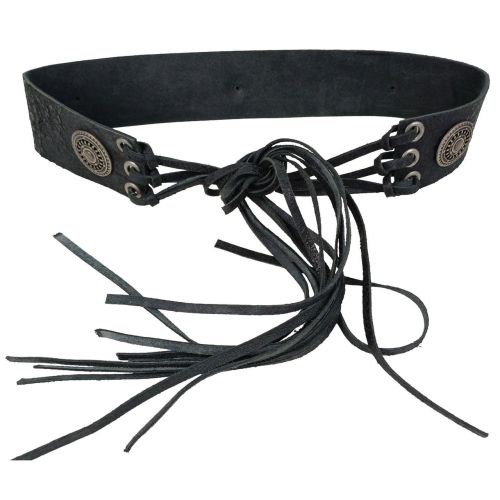 Женский корсетный ремень Vanzetti Vintage натуральная кожа 6 см Черный