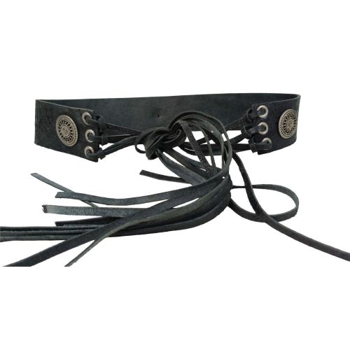 Женский корсетный ремень Vanzetti Vintage натуральная кожа 6 см Черный