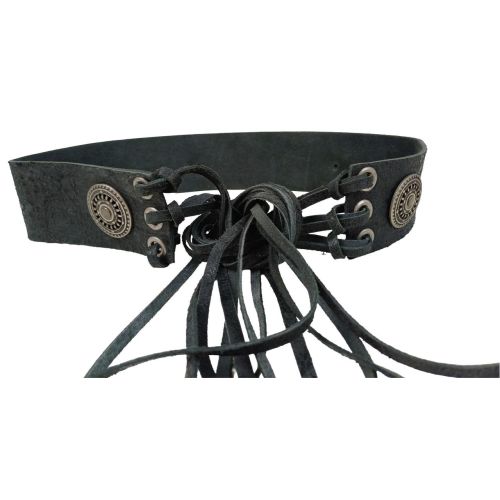 Женский корсетный ремень Vanzetti Vintage натуральная кожа 6 см Черный