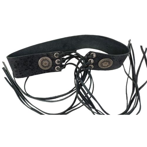 Женский корсетный ремень Vanzetti Vintage натуральная кожа 6 см Черный