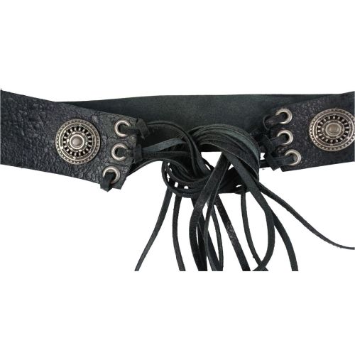 Женский корсетный ремень Vanzetti Vintage натуральная кожа 6 см Черный