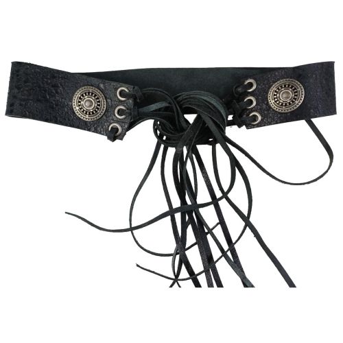 Женский корсетный ремень Vanzetti Vintage натуральная кожа 6 см Черный