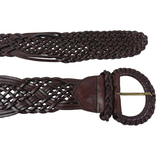 Женский ремень-косичка Vanzetti RMT188 натуральная кожа 5,5/6,5 см Темно-коричневый