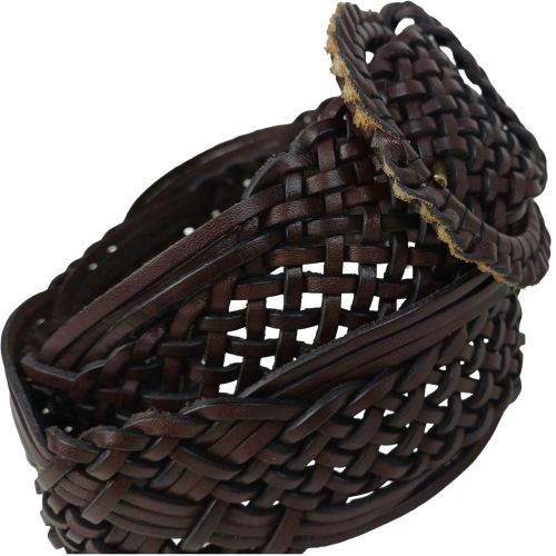 Женский ремень-косичка Vanzetti RMT188 натуральная кожа 5,5/6,5 см Темно-коричневый