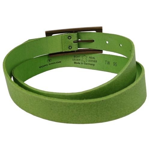 Винтажный женский ремень Tom Tailor RMT185 натуральная кожа 3 см Салатовый