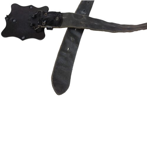 Женский ремень Vanzetti RMT186 под крокодила готическая пряжка 4 см Черный