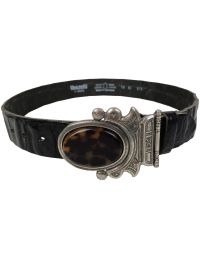 Женский ремень Vanzetti RMT189 под крокодила 3,8 см Черный