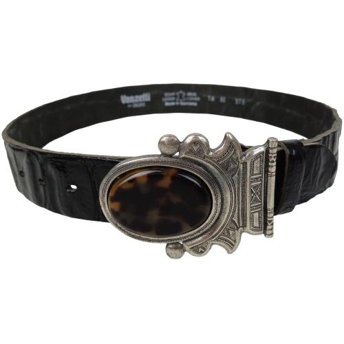 Женский ремень Vanzetti RMT189 под крокодила 3,8 см Черный