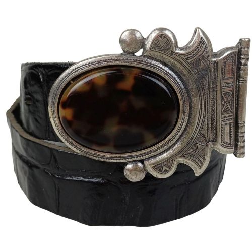 Женский ремень Vanzetti RMT189 под крокодила 3,8 см Черный