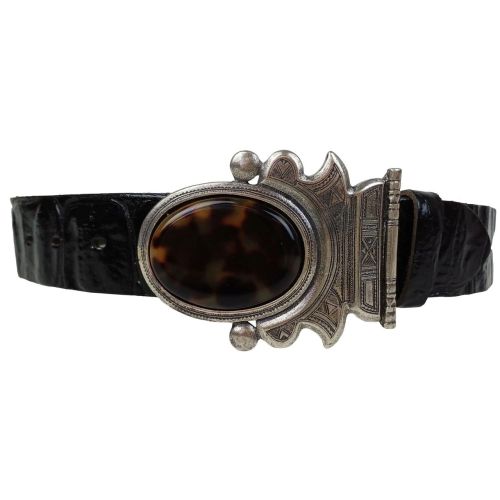 Женский ремень Vanzetti RMT189 под крокодила 3,8 см Черный