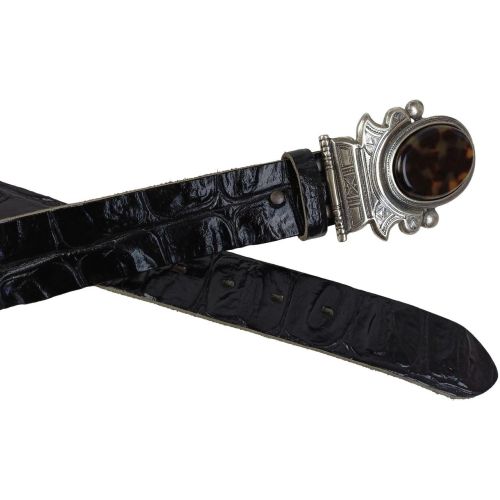 Женский ремень Vanzetti RMT189 под крокодила 3,8 см Черный