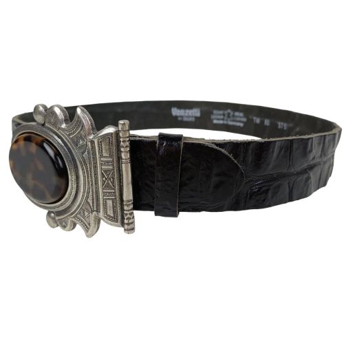 Женский ремень Vanzetti RMT189 под крокодила 3,8 см Черный