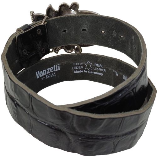 Женский ремень Vanzetti RMT189 под крокодила 3,8 см Черный