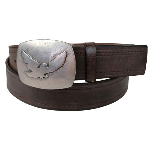 Мужской винтажный ремень Vanzetti RMT191 закрытая пряжка 3,8 см Темно-коричневый