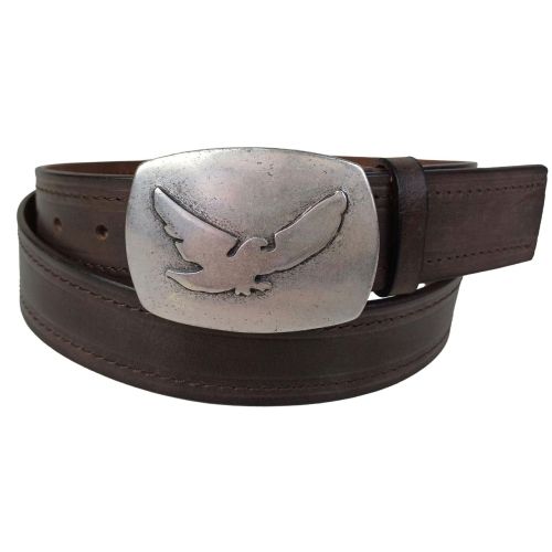 Мужской винтажный ремень Vanzetti RMT191 закрытая пряжка 3,8 см Темно-коричневый