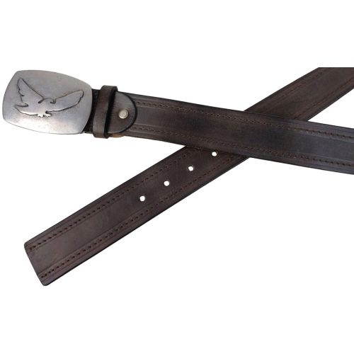 Мужской винтажный ремень Vanzetti RMT191 закрытая пряжка 3,8 см Темно-коричневый