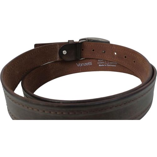 Мужской винтажный ремень Vanzetti RMT191 закрытая пряжка 3,8 см Темно-коричневый