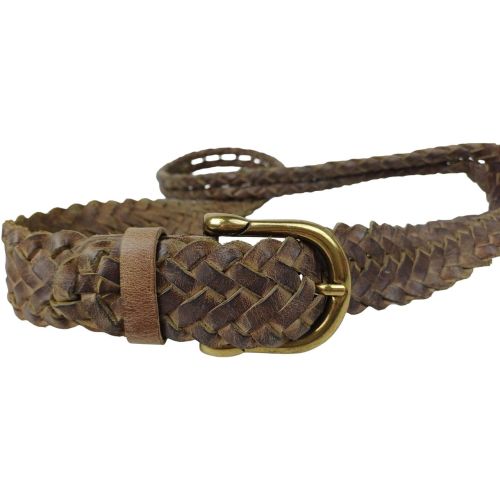 Женский ремень-косичка Vanzetti RMT196 натуральная кожа 3,5/2 см Коричневый