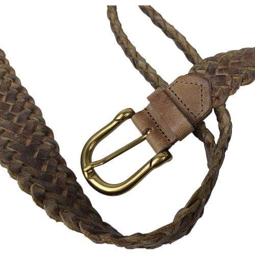 Женский ремень-косичка Vanzetti RMT196 натуральная кожа 3,5/2 см Коричневый