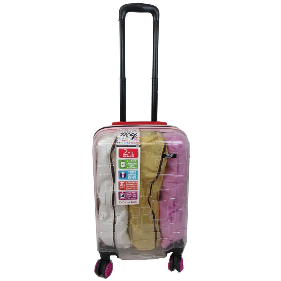 Чемодан маленький My Luggage ABS-пластик 55х34х25 см 42 л Прозрачный