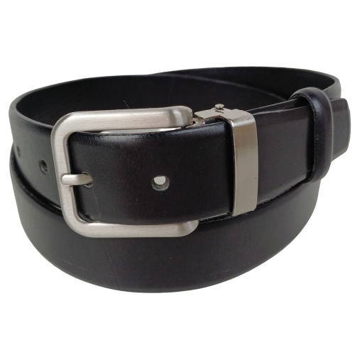 Ремень мужской классический Vanzetti натуральная кожа 3,3 см Черный