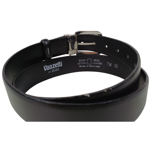 Ремень мужской классический Vanzetti натуральная кожа 3,3 см Черный