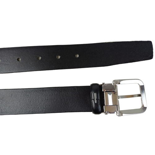 Ремень мужской классический Vanzetti натуральная кожа 3,3 см Черный
