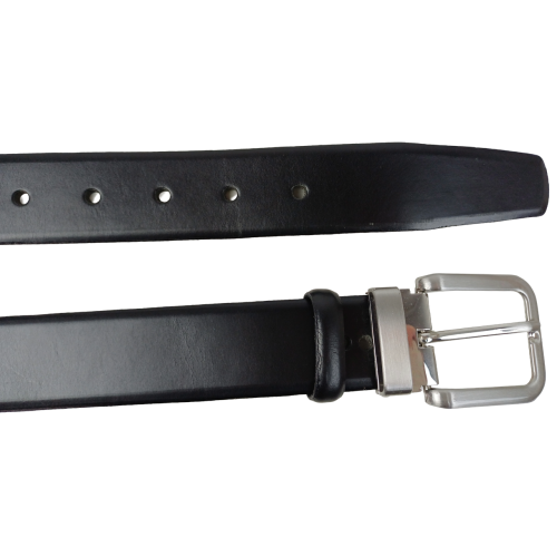 Ремень мужской классический Vanzetti натуральная кожа 3,3 см Черный