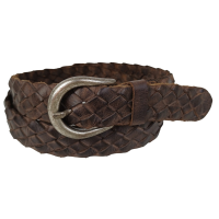 Плетеный женский кожаный ремень, косичка в винтажном стиле Vanzetti коричневый