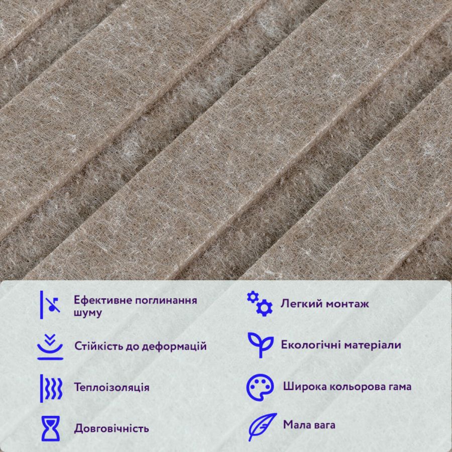 Панель звукоизоляционная самоклеящаяся SW-00002706 войлочная 600х600х9 мм Коричневая