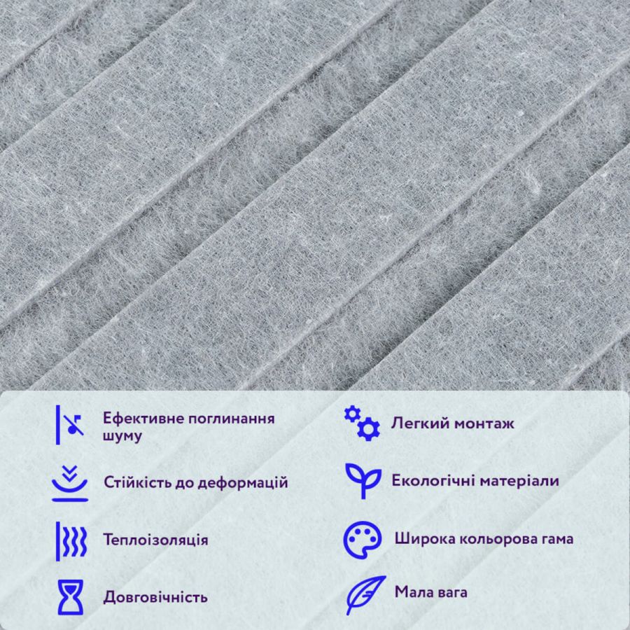 Панель звукоизоляционная самоклеящаяся SW-00002708 войлочная 600х600х9 мм Серый гранит