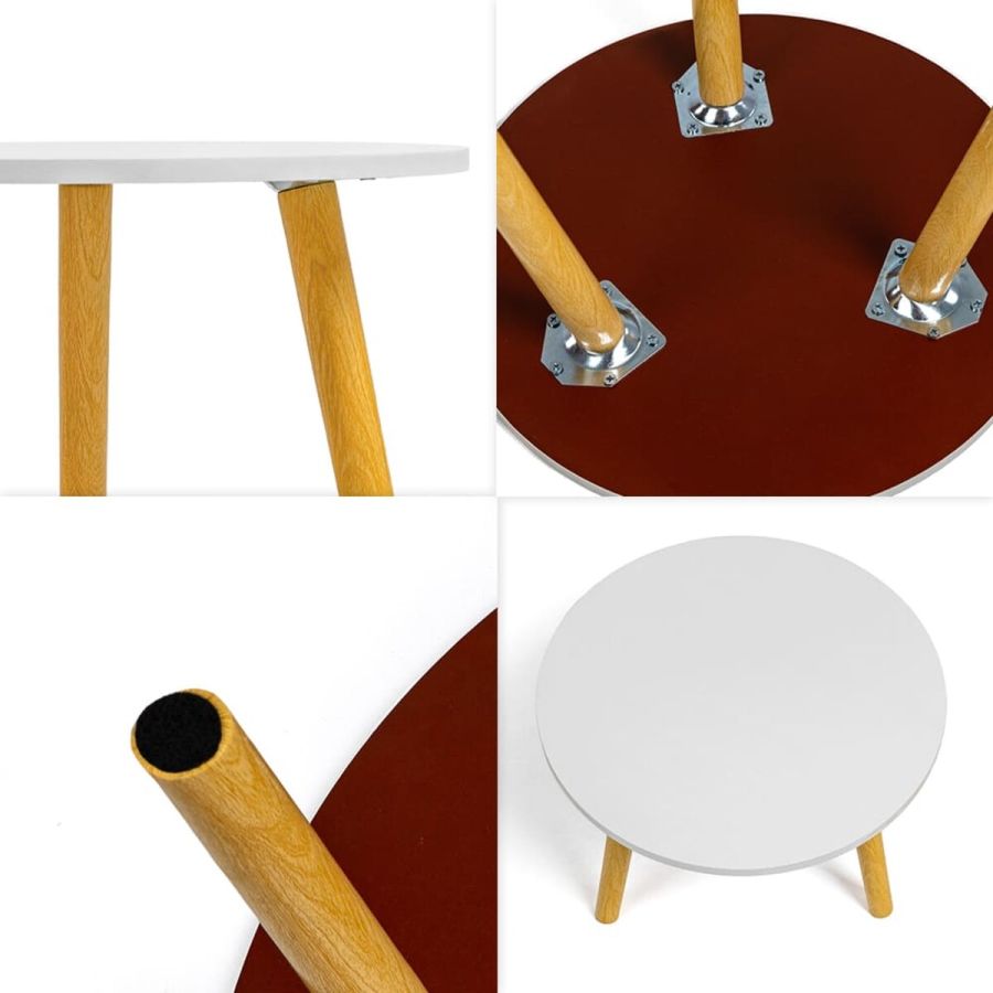 Столик журнальный круглый SW-00003366 интерьерный 40x40x31 см Белый