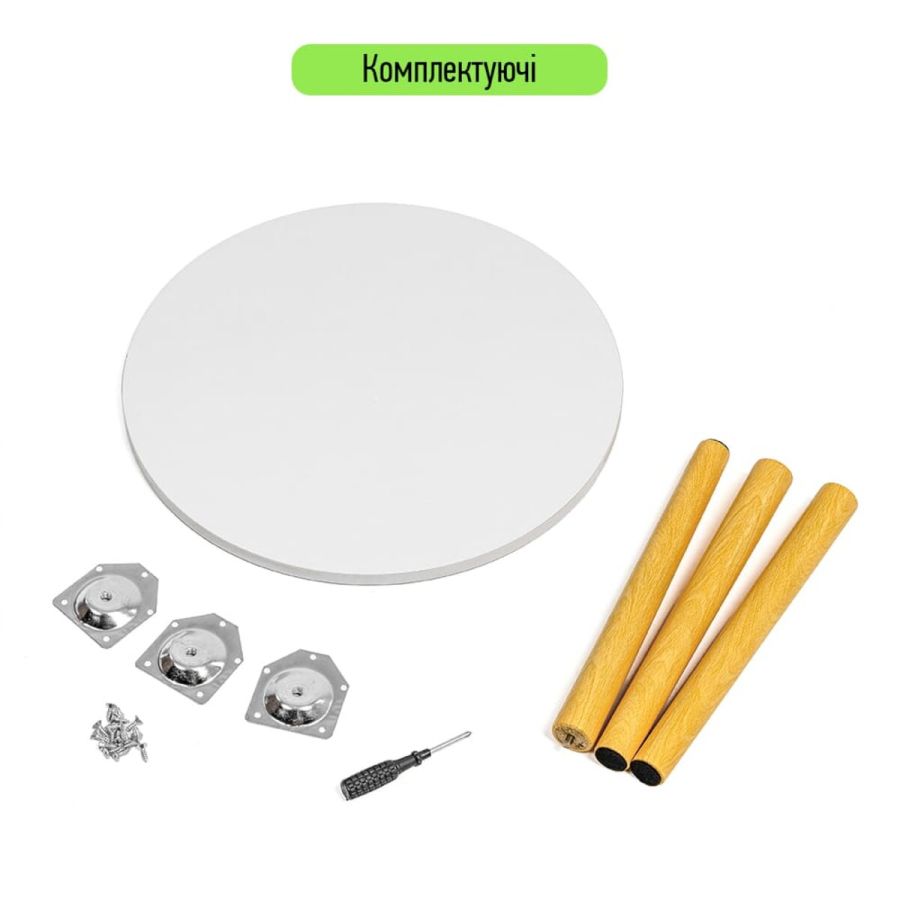 Столик журнальный круглый SW-00003366 интерьерный 40x40x31 см Белый