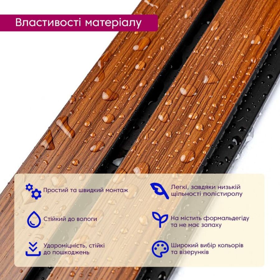 Рейка декоративная PS 2900х118х12мм Темный дуб SW-00001746